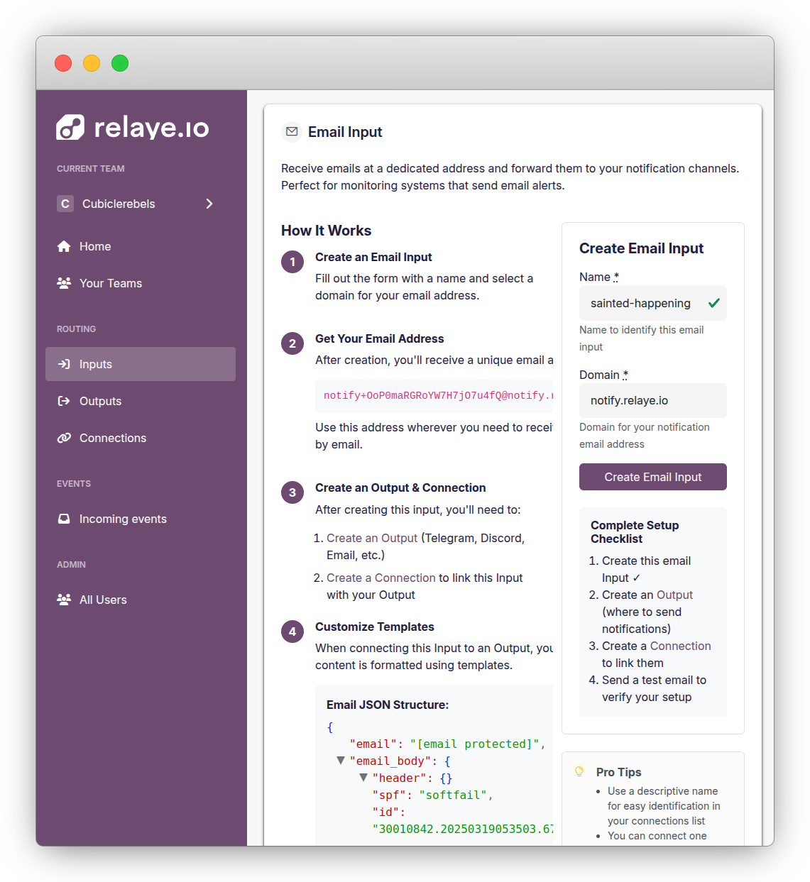 New Email Input Form